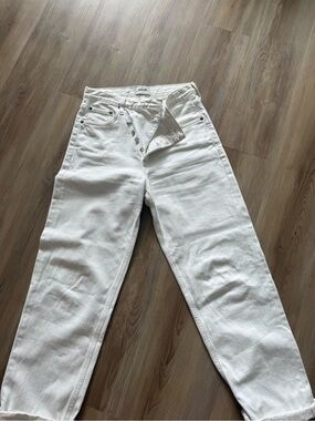 Agolde White high rise Relaxed Button-Fly Jeans